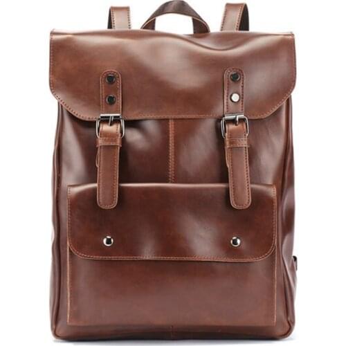 Multifunction Men Backpack PU Leather waterproof backpack Men school bag laptop computer women the nightmare befor christmas