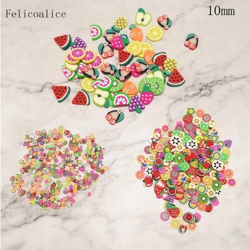 1kg 10mm Cute Polymer Clay Slime Filler Fruit Slices Material Cartoon DIY Craft Decorative Supplies Scrapbook Embellishments
