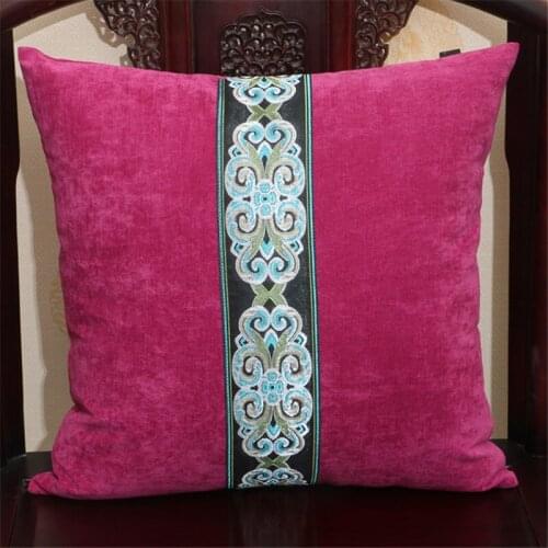 Cushion Cover Sofa New Chinese Style Simplicity Jacquard Patchwork Waist Pillowcase Bed Office Decoration Throw Pillow Cover