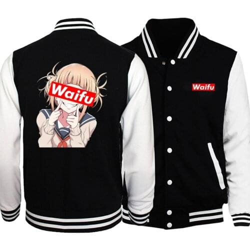 Neko Girl Waifu Baseball Men Neko Girl Waifu Jackets Coats Horror Winter Autumn Ahegao Harajuku Kawaii Girl Streetwear Plus Size