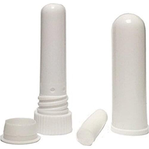 50 Pcs Blank Nasal Inhaler Sticks Plastic Blank Aroma Nasal Inhalers for DIY Essential Oil Best Quality Cotton Wicks