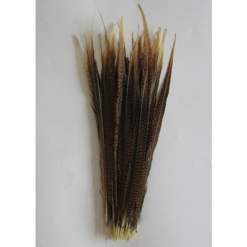 Different size select pure natural colour and lustre golden pheasant feather DIY earrings accessory 50 root sell party decorated