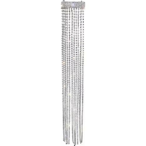 Luxury Shine Full Rhinestone Hairpins For Women Bijoux Accessories Jewelry Banquet Long Crystal Hair Wedding Tassel I8J8