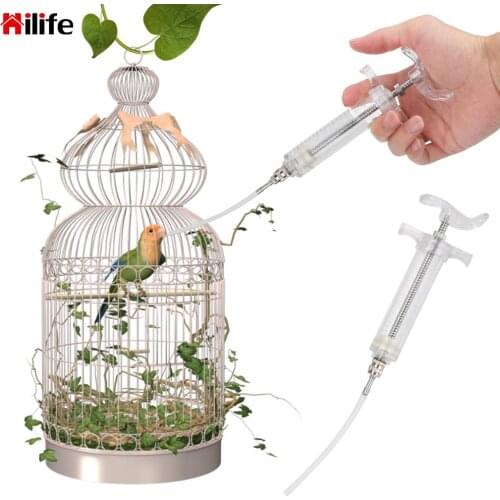 HILIFE Parrot Feeding Syringe 20ml/50ml Hand-raised breast feeder Baby Bird Feeder Adhustable Bird Supplies