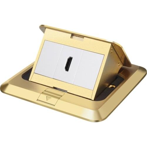 Hide Pop-up Socket, Gold Bit HDMI Video Digital TV Socket with 4K HDMI Cable All Copper Multimedia Ground HDMI Socket