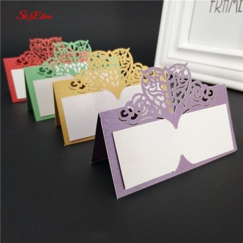 Wedding Hollow out Luxury Table Name Place Cards Christmas Birthday Party Invite Cards 10/50/100PCS 5z