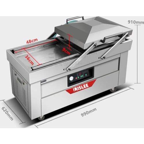 Large two-chamber plastic bag food fish vacuum nitrogen sealing machine packaging machine/seafood fresh food sealing machine