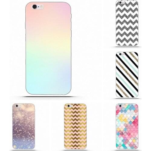 Wexoeq Gold Waves X Black Chevron X Teal Cutout For Xiaomi Mi6 Mi 6 A1 Max Mix 2 5X 6X Redmi Note 5 5A 4X 4A A4 4 3 Plus Pro