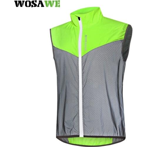 WOSAWE Breathable Mesh Cycling Vest Ultralight Sleeveless Jersey Pro team Thin Reflective Safety Vest Summer Men
