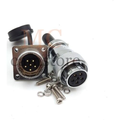 WS20, 6 pin Waterproof and dust-proof connectors, (plug)Female and (socket)male connector, LED power cable solder wire connector