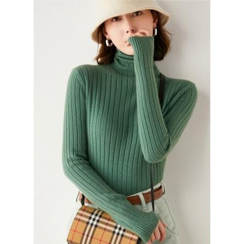 Baharcelin Women Girl Winter Turtleneck Solid tops Knitted Pullovers sweaters basic casual knitted sweater jumper top clothing
