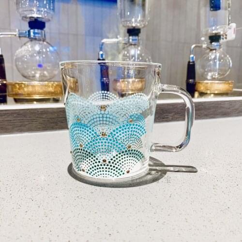 Star Papa Blue Gradient Fish Scale Single Layer Glass Anniversary Celebration Mermaid Bear Desktop Mark Water Cup