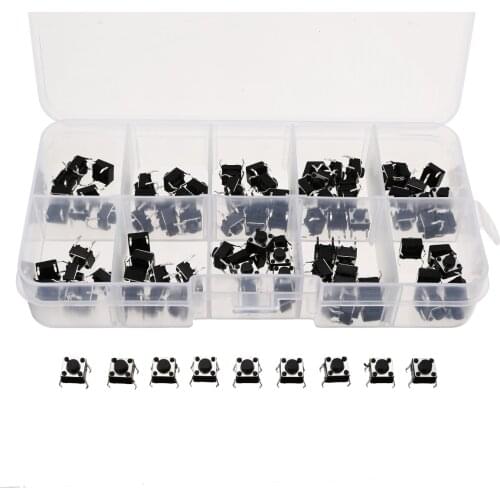 100pcs 4Pin Micro Tactile Push Button Switch Mayitr Miniature Momentary Tact Pushbutton Switches