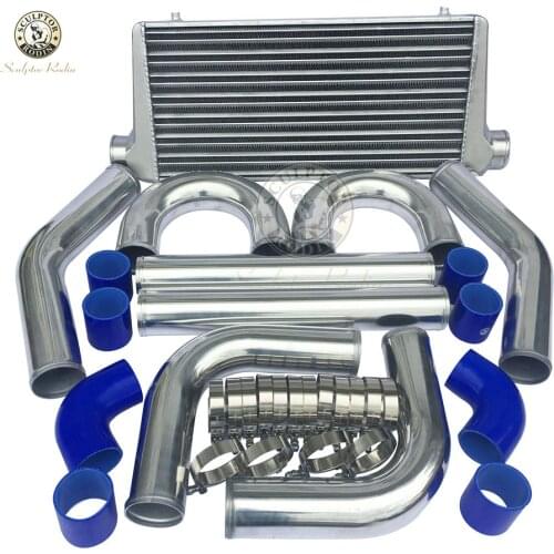 Universale Turbo Intercooler 600*300*76mm 3.0" di Ingresso Uscita Alluminio e Pinna 3.0 "turbina tubo in alluminio piping kit