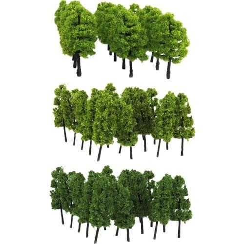 40Pcs Mini Plastic Model Trees 1/100 1/200 HO Z Sacle for Diorama Landscape