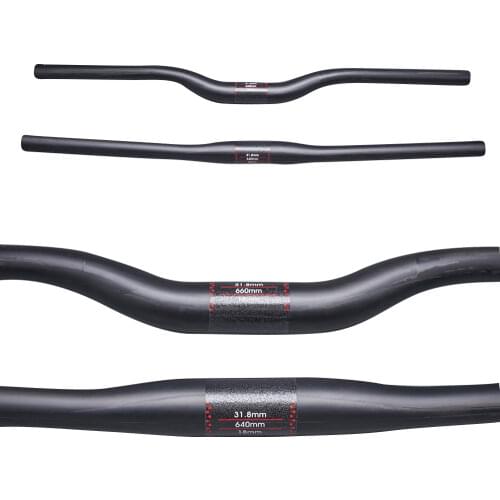 No Logo T800 Carbon Fiber Handlebar Mountain Bicycle MTB Bike Flat / Rise Handlebar For Stem Diameter 31.8mm UD Matte