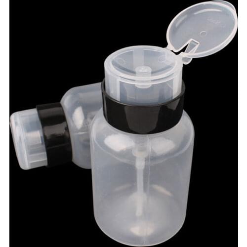 200ML Nail Press Bottle Nail Removal Press Bottle Empty Press Pump Dispenser Plastic Polish Remover Cleaner Portable Makeup Tool