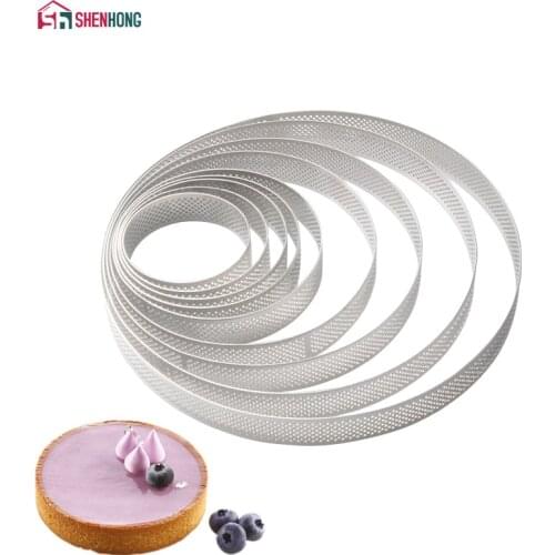 SHENHONG Tartlet Molds French Dessert Mousse Fruit Pie Tart Ring Quiche Cake Mold Tartelettes au Citron Tarte Tatin Cheese Pan