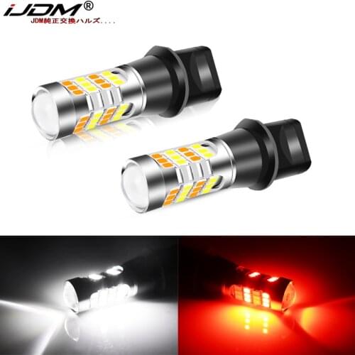 IJDM 12V T15 LED White/Red Dual-Color 912 921 W16W led Bulbs For Honda Kia Nissan Toyota Backup Reverse Lights & Rear Fog Lamp