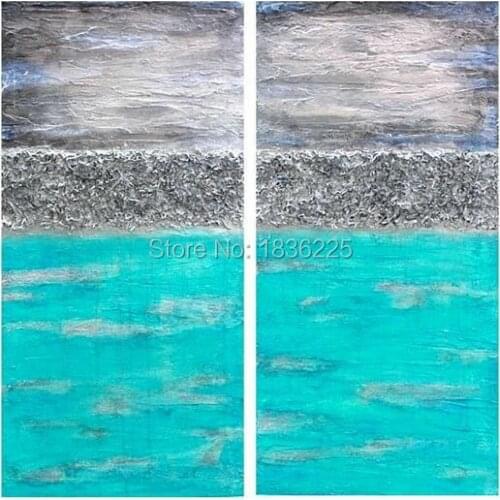 China import items decor for home abstract group of paintings modern blue oil paintings handmade oil painting art landscape