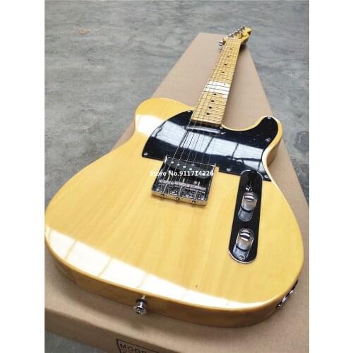 Inheriting the classic light yellow transparent yellow electric guitar can be customized free shipping