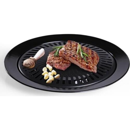 Korean Barbecue Plate BBQ Multi Grill Plate,Casserole Barbecue Plate, Tabletop Indoor/Outdoor Smokeless BBQ Grill Pan-Non Stick