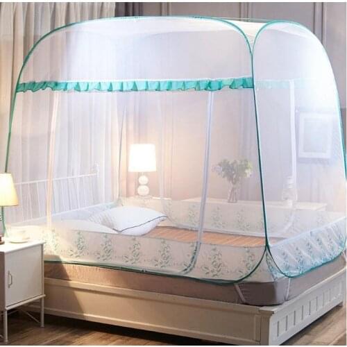 Summer three door Folding Mesh Insect Bed Zipper Square Mosquito Net King/Queen Size Bedding Canopy Curtain Mosquito Net