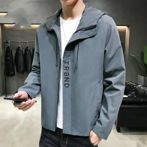 Mens jacket 2020 autumn hooded jacket trend handsome Korean loose youth jacket mens wear