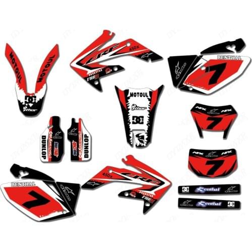 GRAPHICS & BACKGROUNDS DECAL STICKERS Kit for Honda CRF250X 2004 2005 2006 2007 2008 2009 2010 2011 2012 CRF 250 X Custom Number