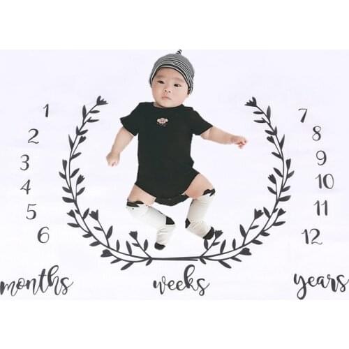 Newborn Baby Monthly Milestone Blanket Diaper Infant Kids Photo Props Play Mat Carpet Photography Background Cloth Accessories