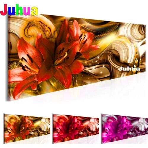 Full square round diamond painting Purple Lily,diamond embroidery 5D rhinestone mosaic diamond inlaid Diamond Flower large