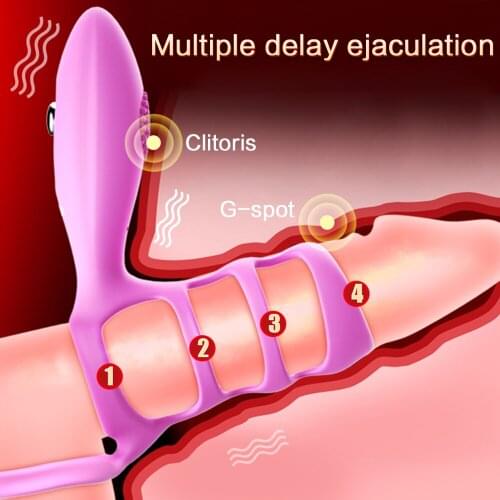 Sex Cock Penis Extender Enlarger Vibrator Ring Clitoris Stimulator Vibrating Penis Chastity Cage Masturbator Sex Toys For Men