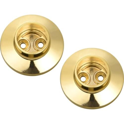 Closet Rod Flange,25mm/0.98inch Dia Golden, Wardrobe Socket Bracket Support Holder for Pipe 2Pcs