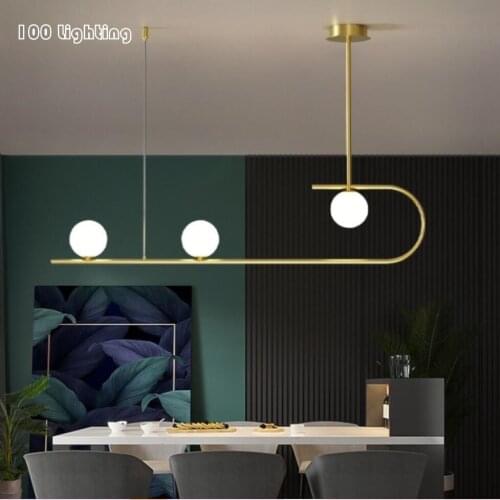 Modern Loft LED Chandeliers Diningroom Bar Coffee Shop Hanging Light Fixtures Minimalist Gold Luminaire Suspension Dropshipping