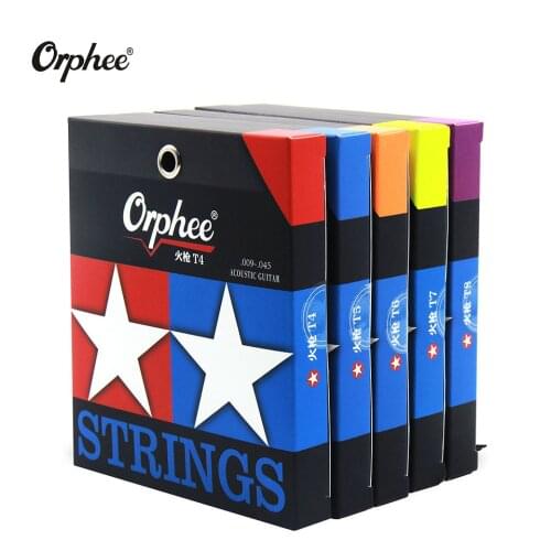 Orphee Acoustic Guitar Strings Nano Coating High End Professional T Series Medium Light Extra Light Bronze Guitar Accessories