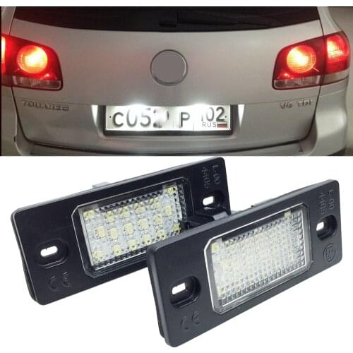 2pcs 18 LED Number License Plate LED Light Lamp For Porsche Cayenne VW GOLF 5 Triple Canbus Auto Tail Lighting Source