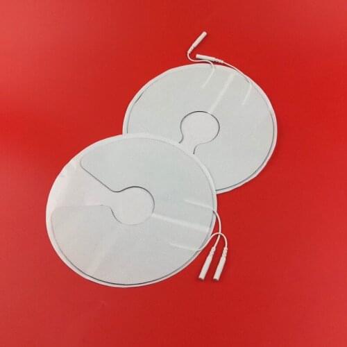 Breast enlargement non-woven adhesive medical tens electrode pad for conductive gel paste patch massager + 2mm pin cable 1pair