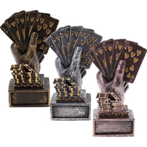 Vintage Metal Poker Trophy Cup Souvenirs Collectibles for Casino Tournament