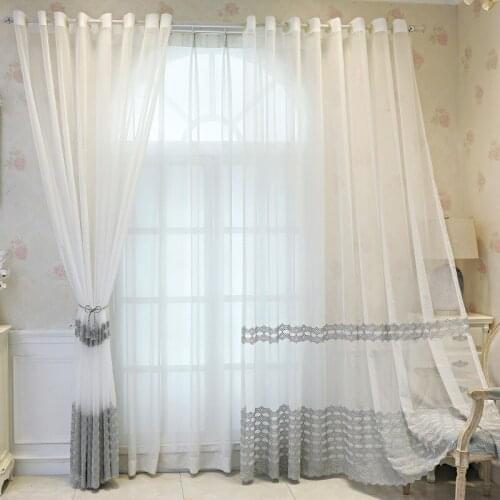 Embroidered Gauze Curtains Wild Tulle for Living Room Bedroom Balcony Finished Window Screen Modern Minimalist Window Sheer Yarn