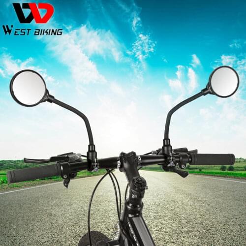 WEST BIKING Bicycle Mirror 360 Rotate Rearview Cycling Rear View Mirrors MTB Road Bicycle Accessories Handlebar Bike Mirror 1Pcs