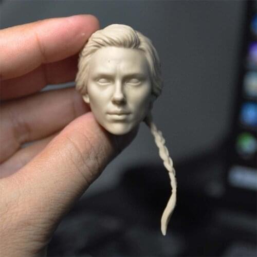 Blank 1/6 Scale Scarlett Johansson Head Sculpt Unpainted Fit 12" Figure
