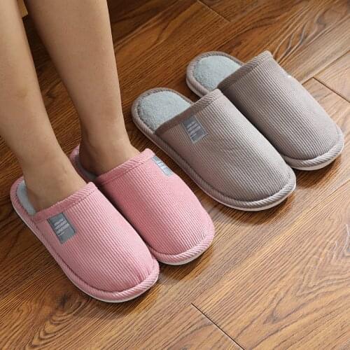 Women Indoor Slippers Warm Plush Home Slipper Autumn Winter Shoes House Flat Floor Soft Slides Bedroom Zapatos Mujer Pantoufle