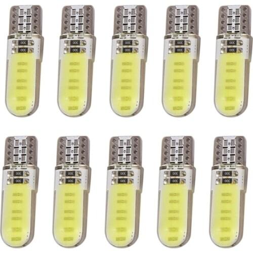 10Pcs T10 W5W COB LED Car Auto Interior Wedge Side Parking Bulb Dome Light Lamp