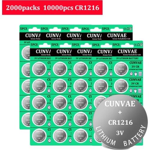 10000pcs CR1216 3V Button Batteries DL1216 BR1216 Cell Coin Lithium Battery 3V CR 1216 5034LC For Watch Electronic Toy Remote