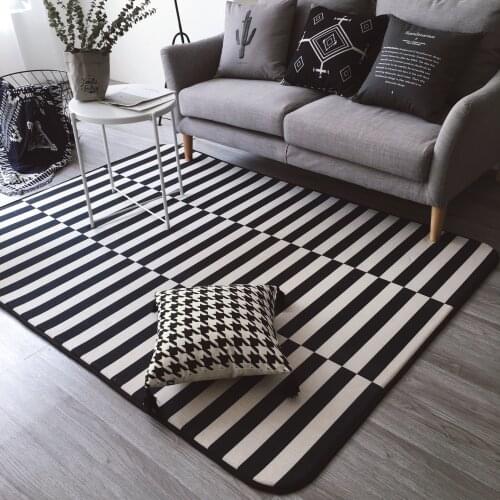 145X195CM Black/White Rugs And Carpets For Living Room Home Bedroom Area Rug Coffee Table Floor Mat Kids Play Carpet Striped