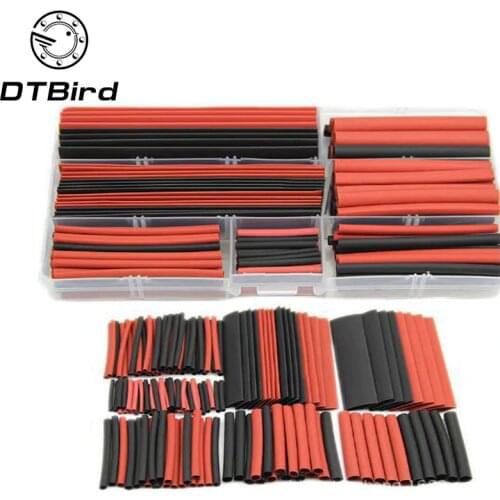 150PCS Assortment Heat Shrink Tubing Tube Boxed environmental heat shrinkable tube Black And Red
