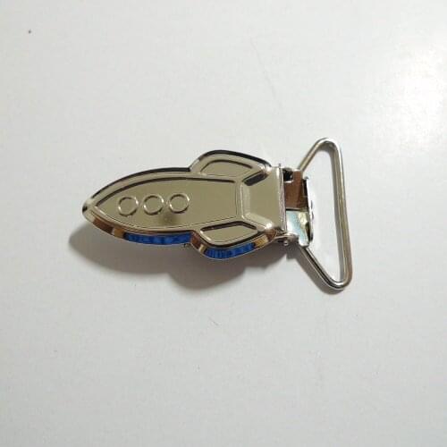 25pcs 1'' 25mm SILVER COLOR Enamel Rockets Suspender Clips