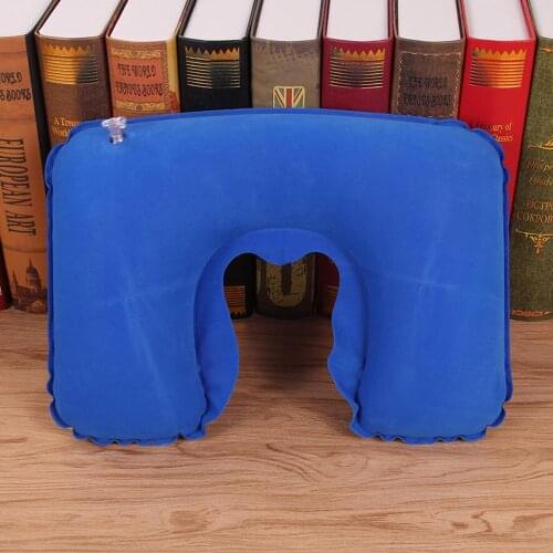 26.5*4cm Inflatable U Shaped Travel Pillow Neck Car Head Rest Air Cushion for Travel Office Nap Head Rest Air Cushion Neck 50gD