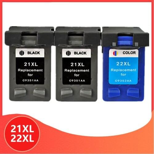 3PK 21 22 Refill Ink Cartridge Replacement for hp21 for HP 21 xl 21xl for Deskjet F2180 F2200 F2280 F4180 F300 F380 380 D2300