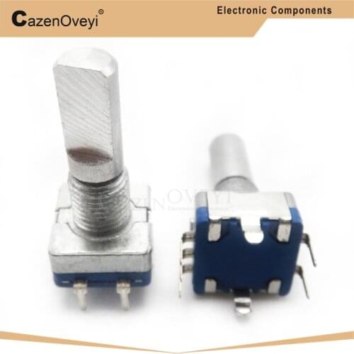 5pcs/lot Half axis rotary encoder,handle length 20mm code switch/ EC11 / digital potentiometer with switch 5Pin In Stock